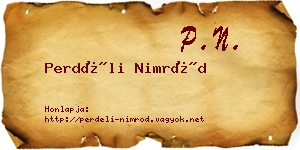 Perdéli Nimród névjegykártya